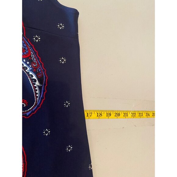 Banana Republic Sleeveless Paisley Print Dress Blue Red White Size 0 - Picture 7 of 8